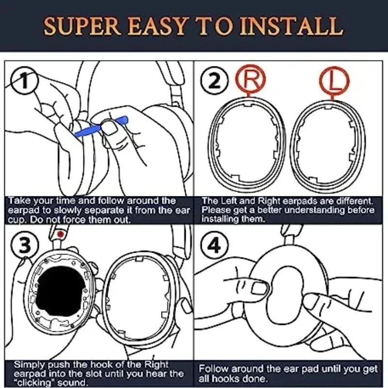 Амбушюры для Sony WH-1000XM5 рукава наушников наушники легко заменяемые амбушюры
