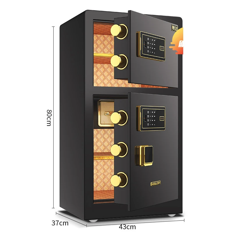 

Полностью стальной Противоугонный сейф с двумя дверцами и отпечатками пальцев, огнестойкий водонепроницаемый сейф и ящик для денег, защитн...