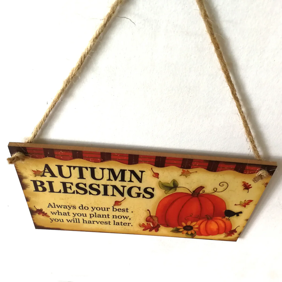 

Thanksgiving Board Pumpkin Pattern Hanging Indoor Outdoor Decor for Office Home School Festival Party