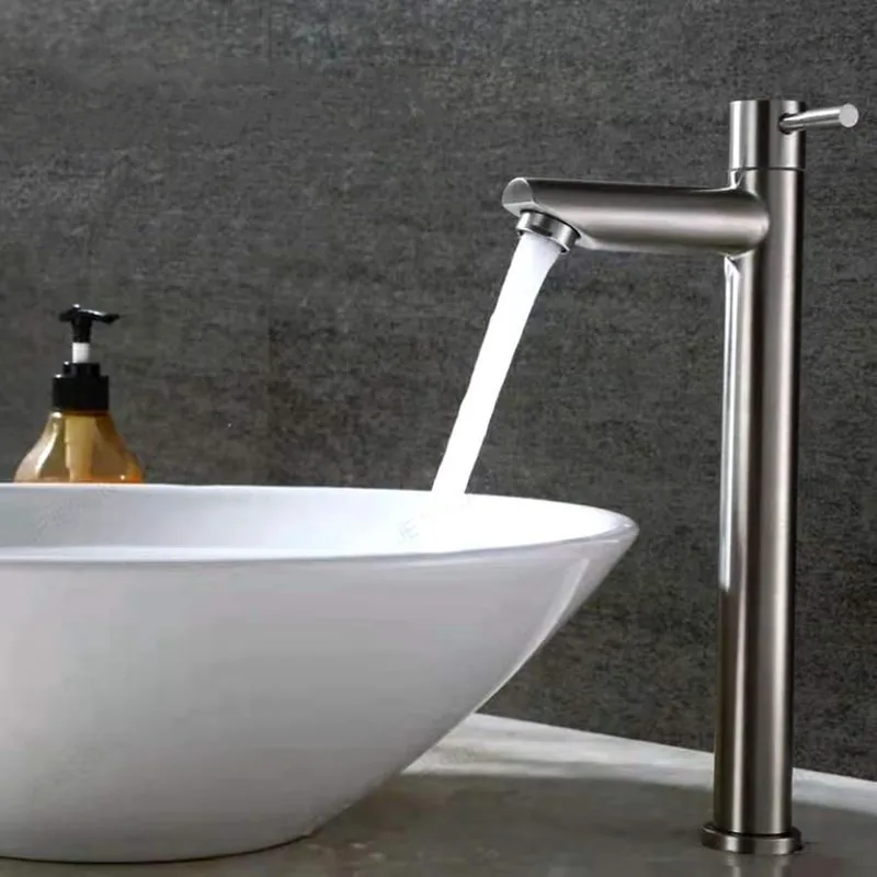 

Tap Faucet Steel Water Quality Accessories Faucet High Kitchen Bathroom Stainless Water Cold Tap Washbasin Bathroom