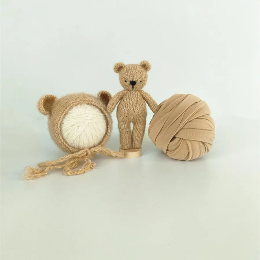 Набор кукол для новорожденных реквизит фотосъемки шапочки детский медведь