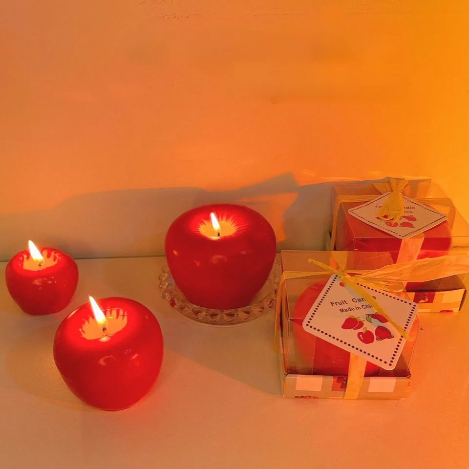1 шт. Новая Рождественская свеча акция имитация красного яблока креативная