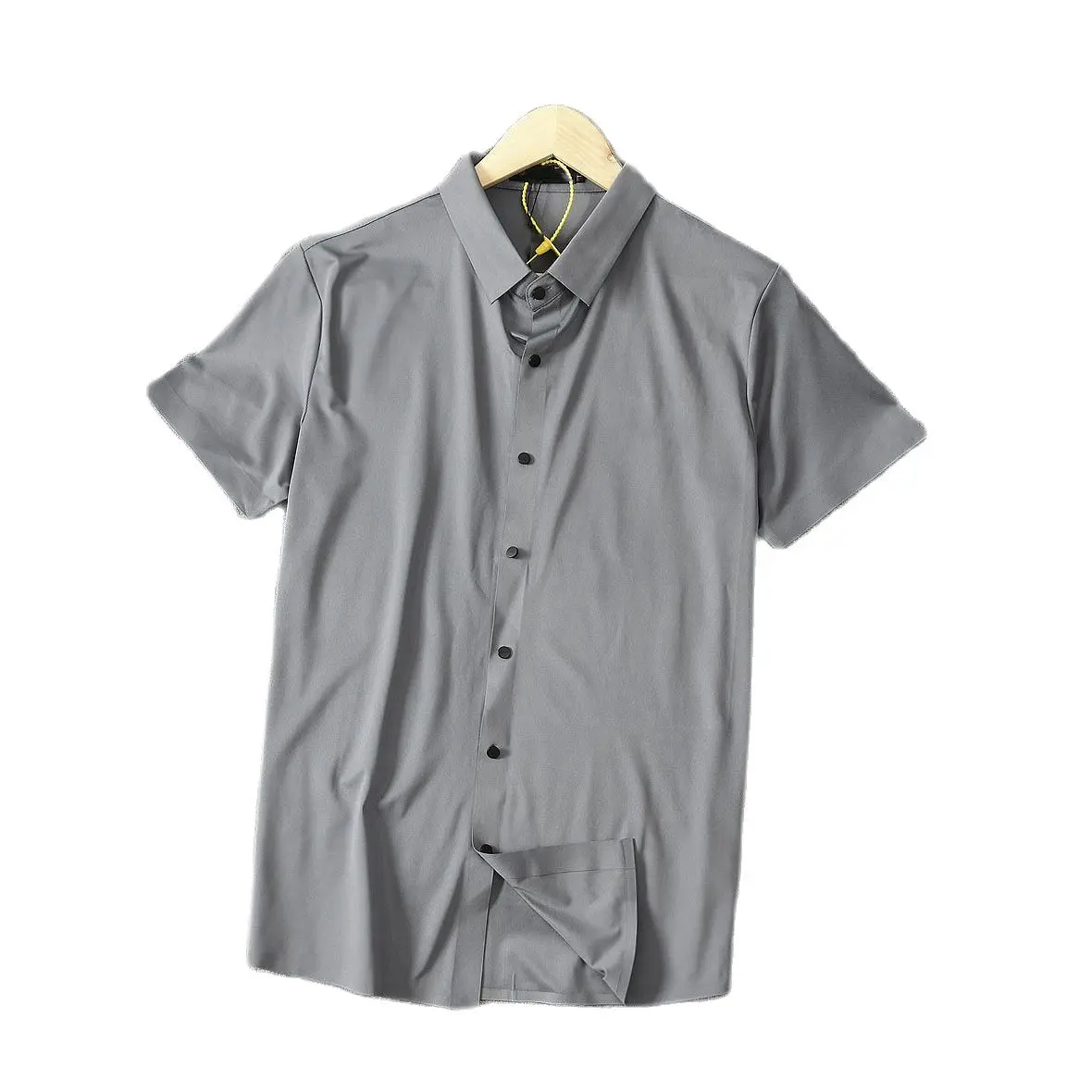 

2022 Summer New Men's High quality Business Casual Ice short sleeve shirt M-3XL