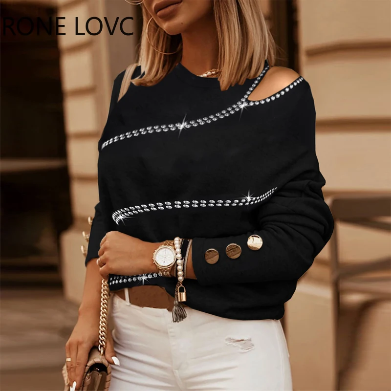 Женская Повседневная Свободная блузка с диагональным воротником и рукавами