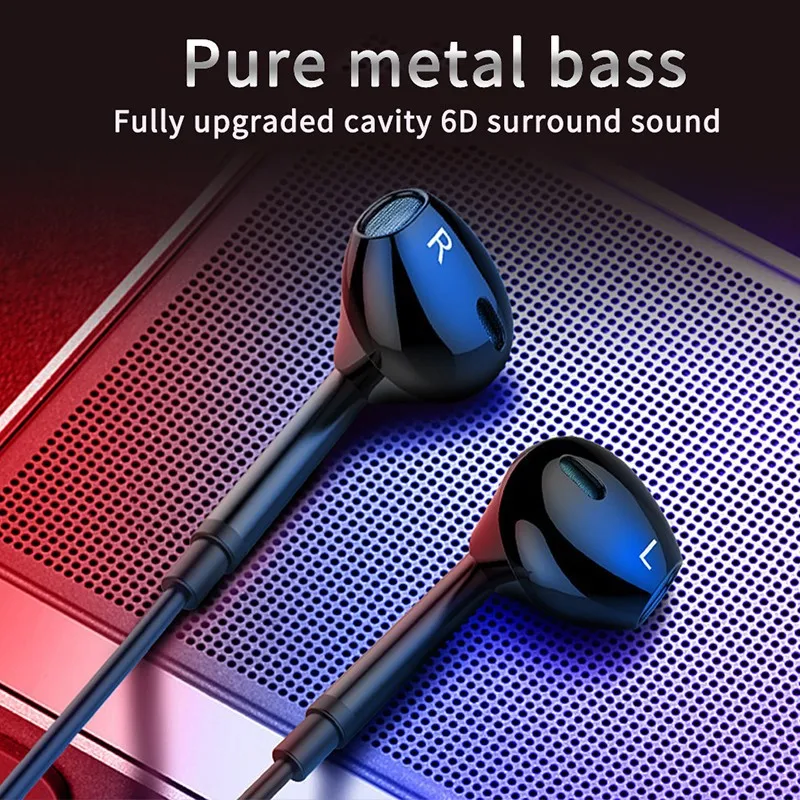 

MF Noise Cancelling Wired Earphone With Mic Metal Original Stereo Bass In-Ear Earfon Earpiece Headset Earfone Gaming 3.5mm