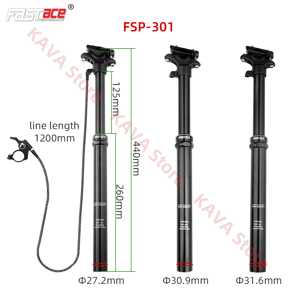 Фото Велосипедный подседельный штырь Fastace FSP301 302 303 MTB с внешней/внутренней проводкой троса, дроппер для горного велосипеда, регулировка высоты с дистанционным управлением, запчасти для велосипедов №4
