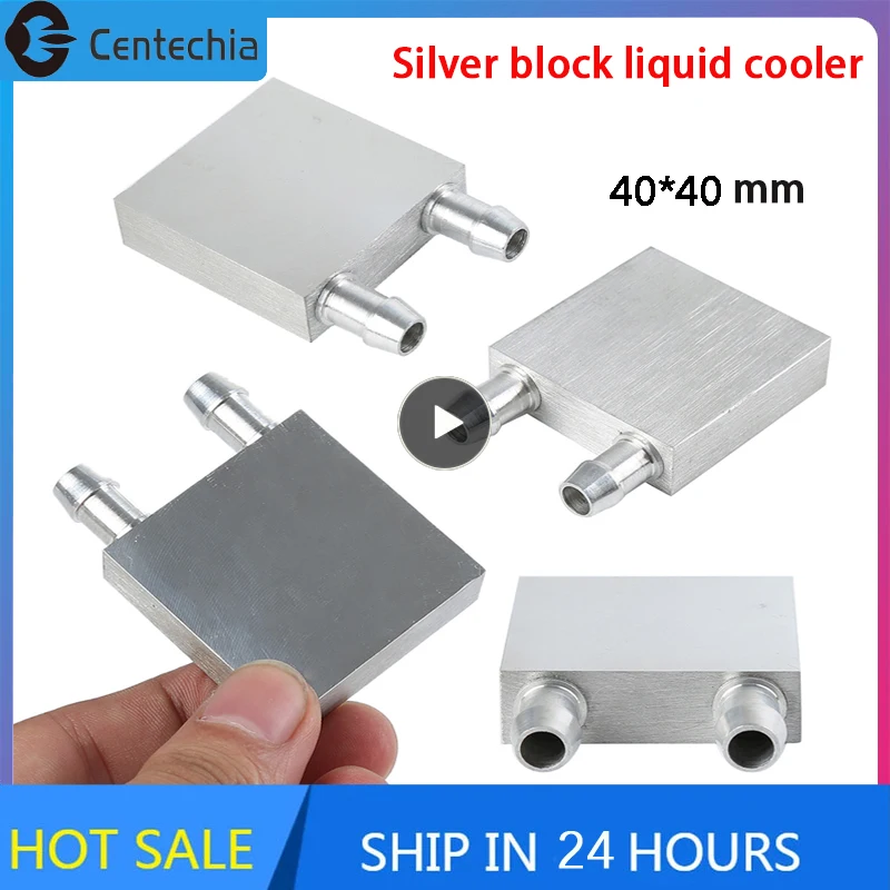 

Silver Block Liquid Cooler Water Heat Sink System Primary Aluminum Water Cooling Block 40*40mm Silver For PC Laptop CPU Newest