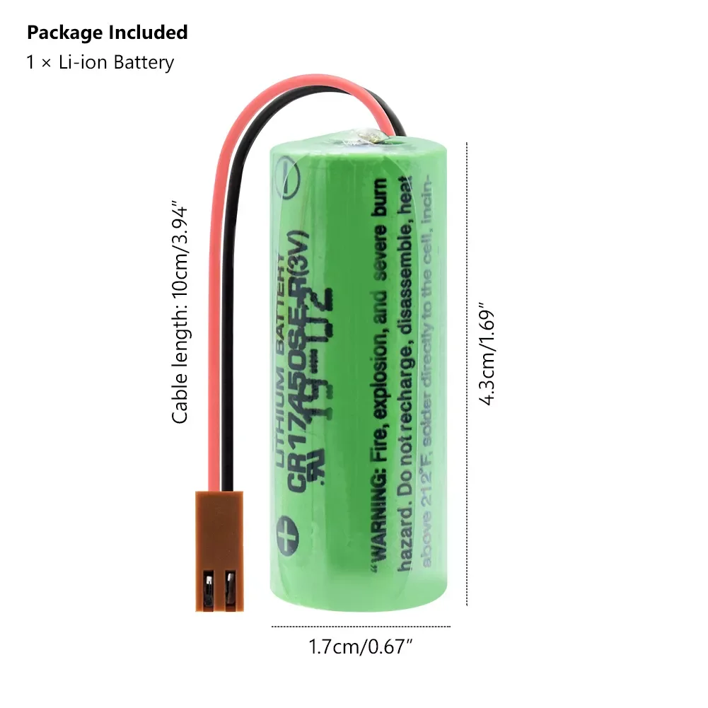 

2023NEW 2500mAh 3V CR17450SE-R Battery CR17450SE-R A98L-0031-0012 Li-ion Battery With Resistor For Fanuc CNC Servo PLC Battery