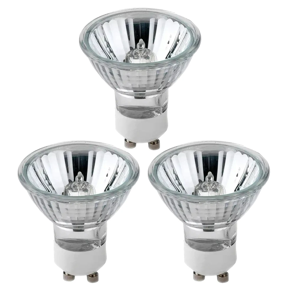 

3-х предметная галогенная лампа GU10 120 В 230 В 50 Вт, с регулируемой яркостью, лампочка MR16 GU10 длительный срок службы для трекового и встраиваемого освещения