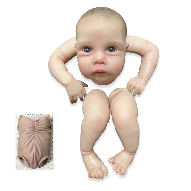 

20inch Already Painted Miley Awake Reborn Doll Kit Parts Lifelike Baby 3D Painting with Visible Veins Included Cloth Body