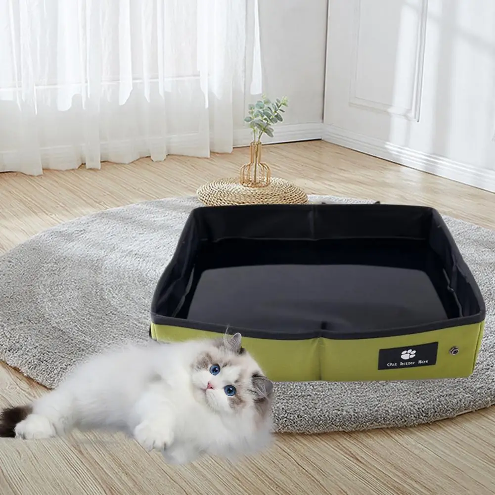 

Foldable Cat Litter Box for Travel Portable Cat Litter Box for Easy at Home Outdoor Travel Foldable Toliet Tray for Small