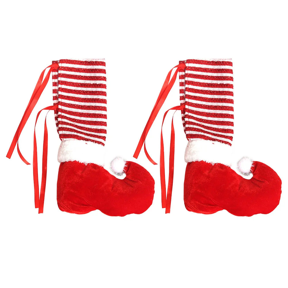 

Christmas Elf Chair Leg Floor Protectors Furniture Feet Caps Cover For Dining Room Decorative