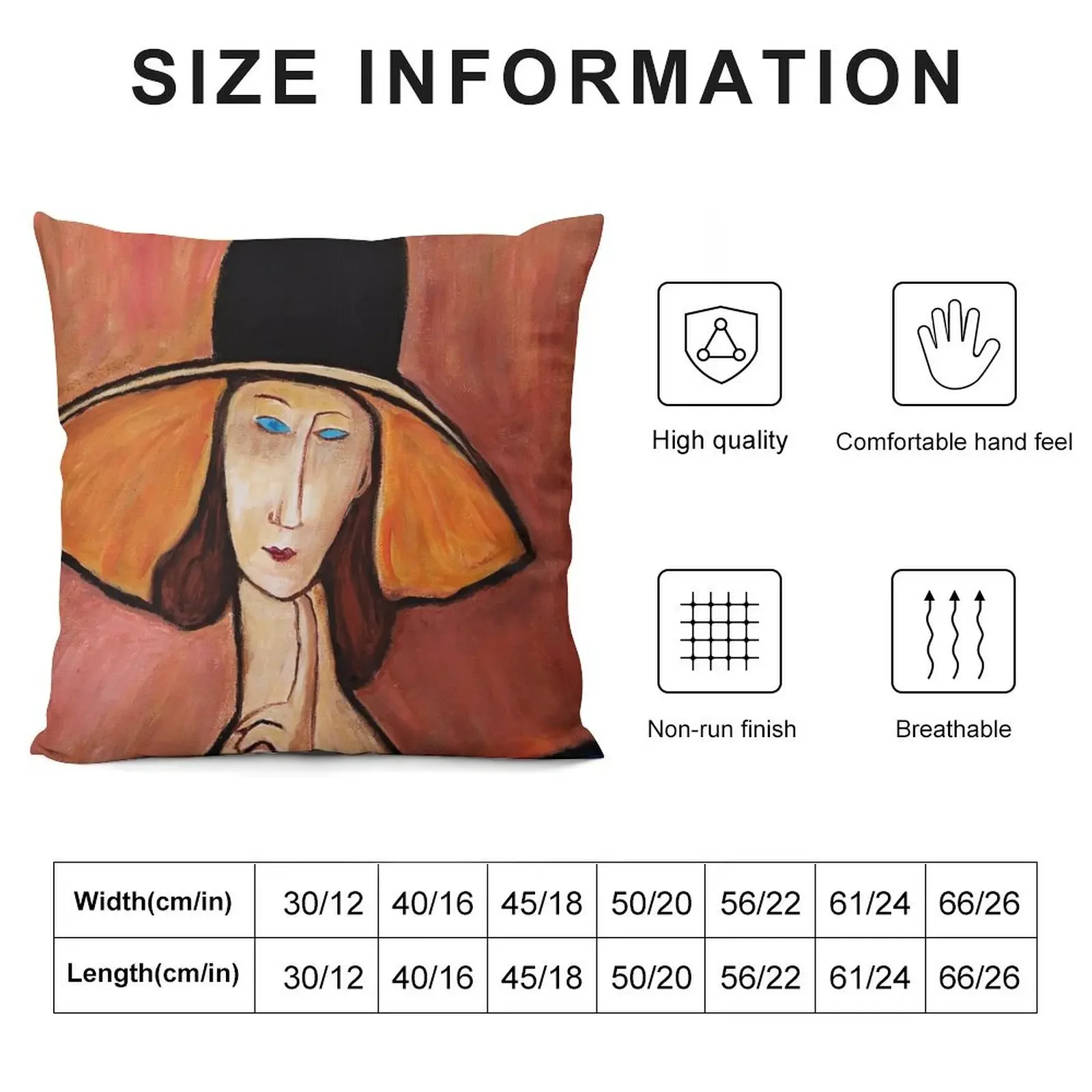 Портрет женщины в шляпе - Homage to Modigliani Декоративная подушка Рождественская