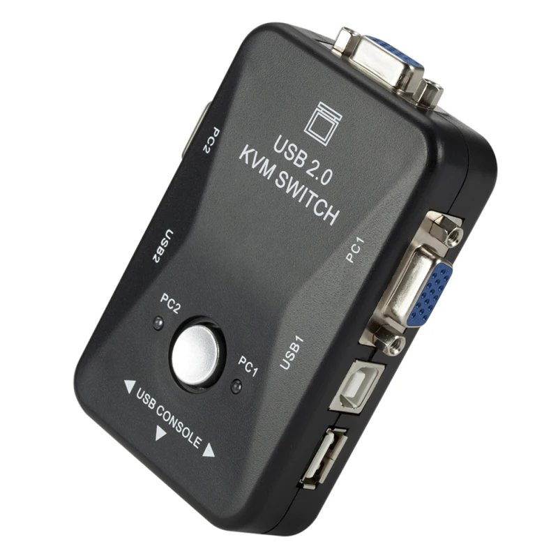 

USB KVM-переключатель, 2 порта VGA переключатель SVGA Box USB 2,0 KVM мышь, переключатель клавиатуры 1920*1440 Vga, разделитель, коробка, переключатель