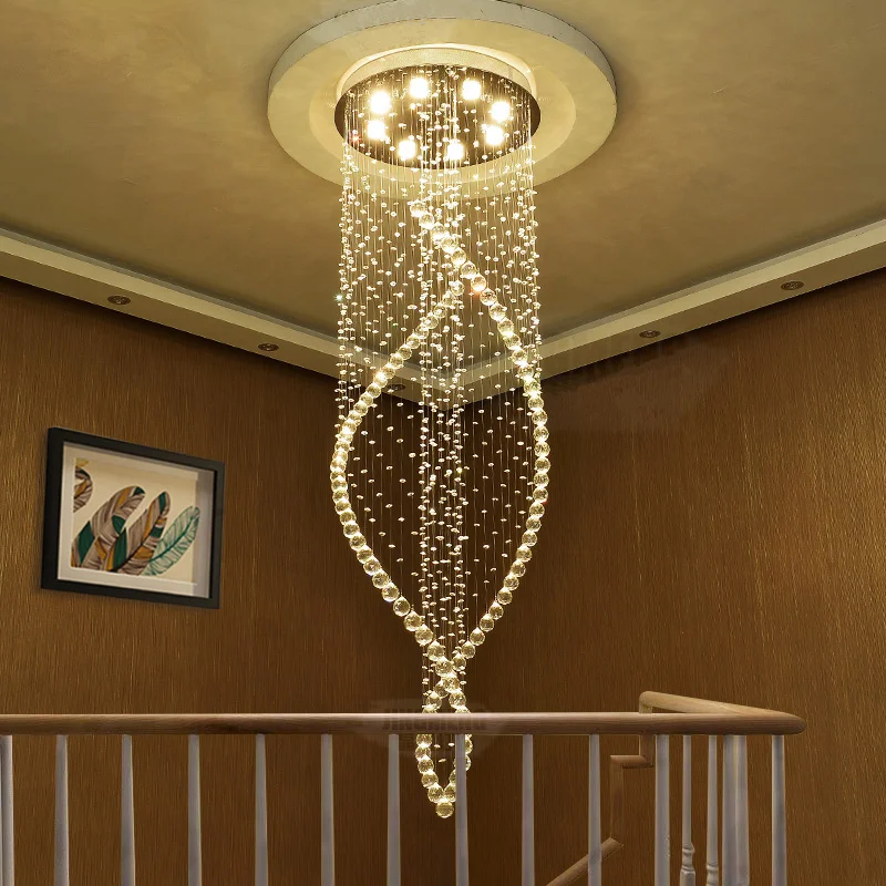 

Pendant Lights LED living room Crystal suspended lamps Modern Hotel Hall Chandelier stairs Big fixtures restaurant hanging ing