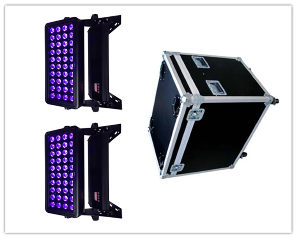 

2pcs with flightcase outdoor club disco led stage city color IP65 led wall washer 40x18w 6in1 rgbwa+uv mini led city color wash