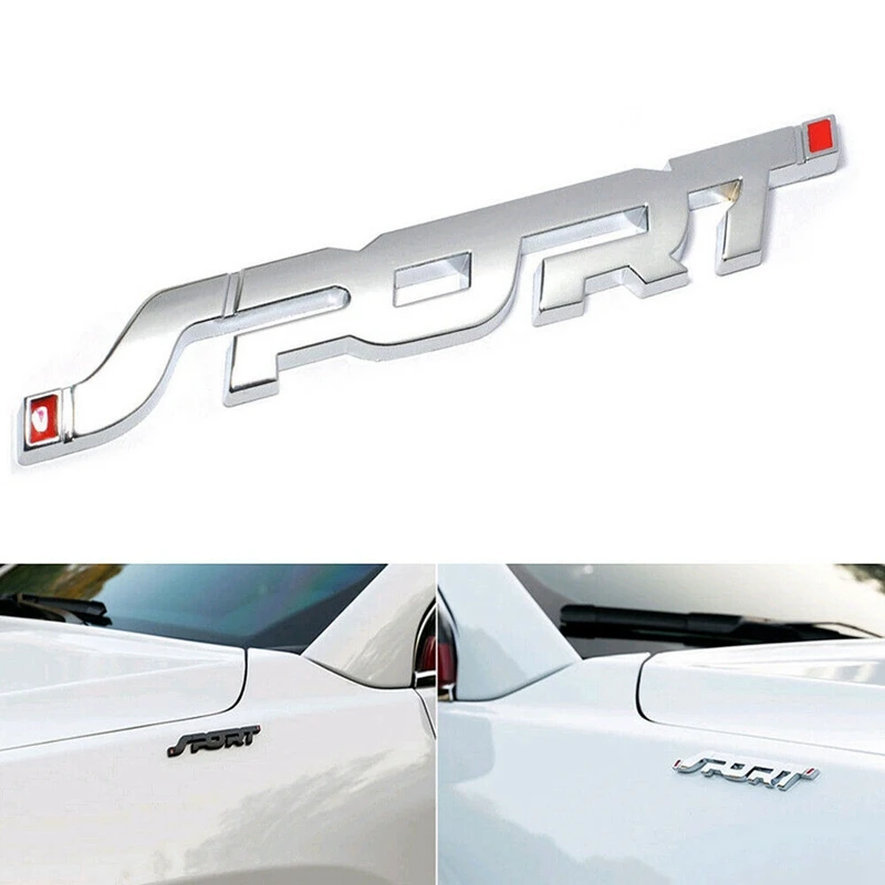 2X SPORT Logo Emblem Car Trunk Fender Badge 3D Sticker Metal Decal Accessory Silver |