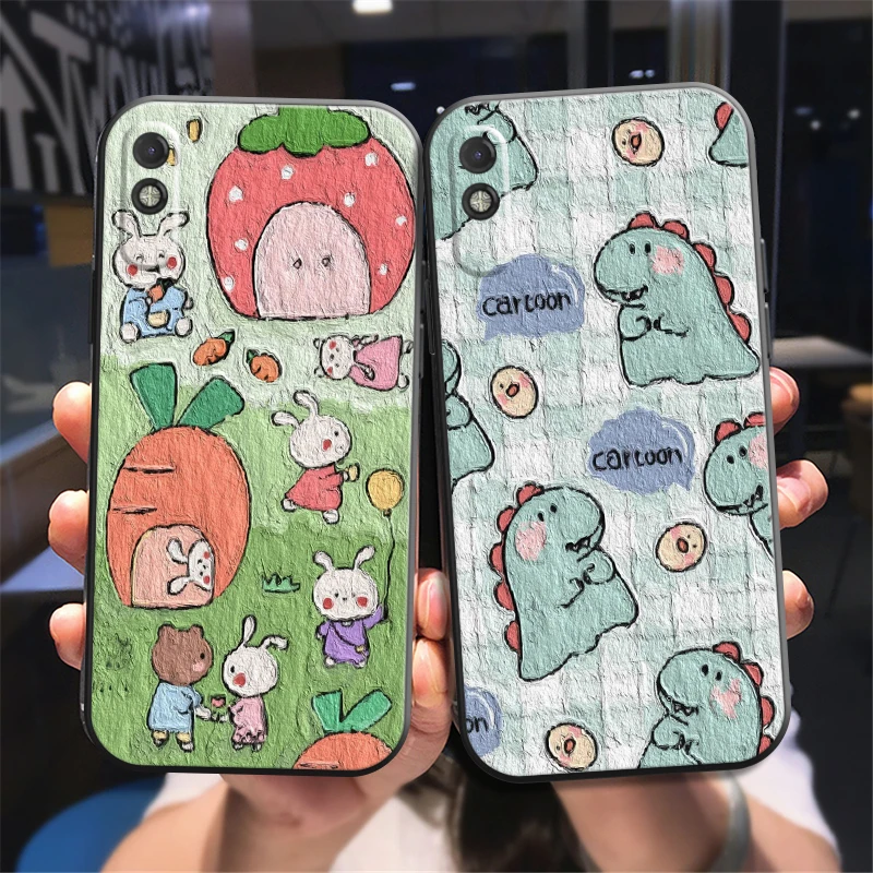 

Oil Painting Cartoon Phone Case For Xiaomi CC9 CC9e 10S 10 Pro 11 11 Lite 11 Pro 10 Carcasa Back Funda Liquid Silicon Coque