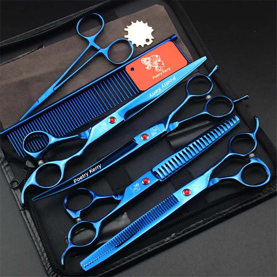 

8 Inch Professional Canine Hairdressing Scissors Groomer Pet Supplies Dog Grooming Left Handed Hair Dogs Curve Barber Puppy Kit