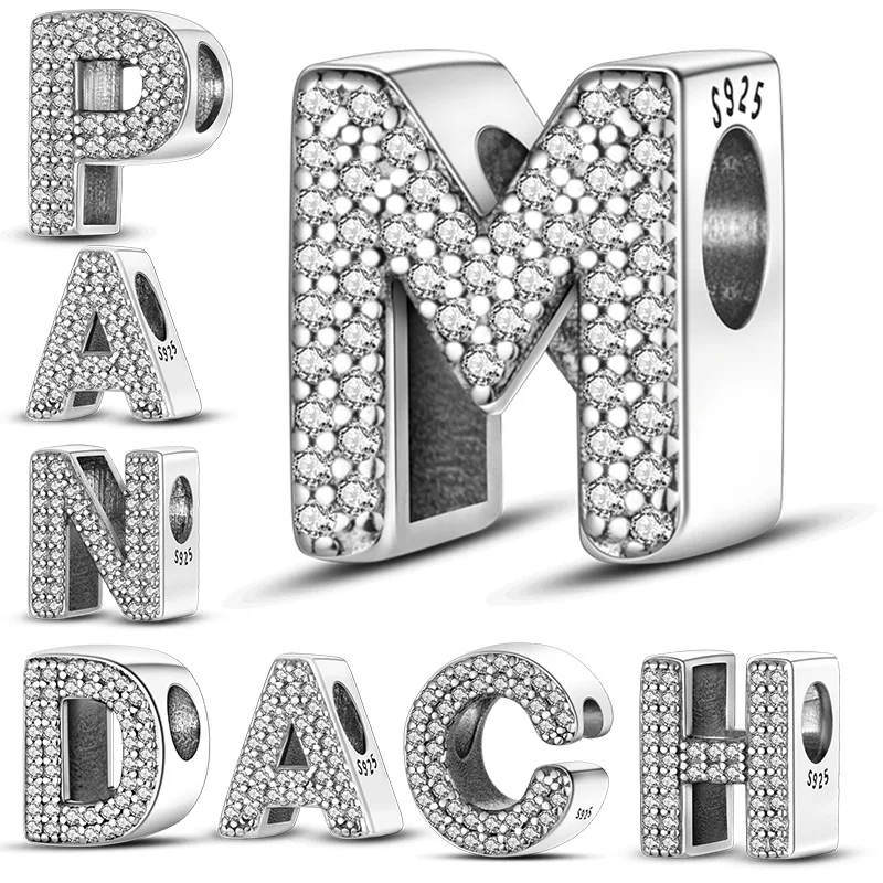 

Pandach silver color Letter Alphabet A-Z Charm Name Bead Fit Original Bracelet Pendant Jewelry CMC030