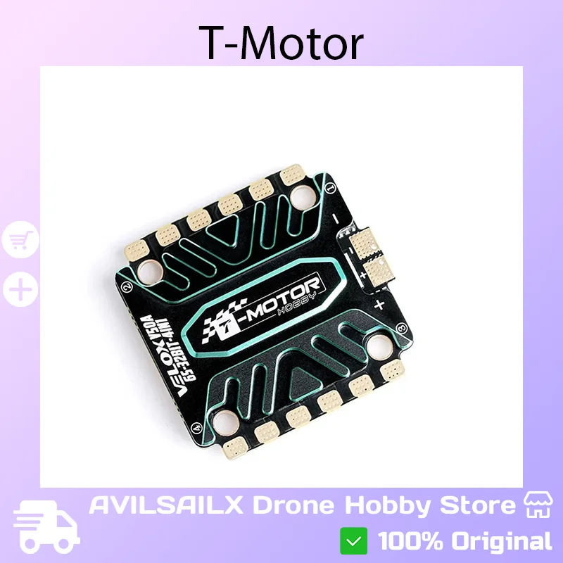 Фото T-Motor VELOX V50A ESC 50A 32-битный BLHELI32 3-6S Lipo с креплением 30,5 мм для FPV-дронов для гонок №1