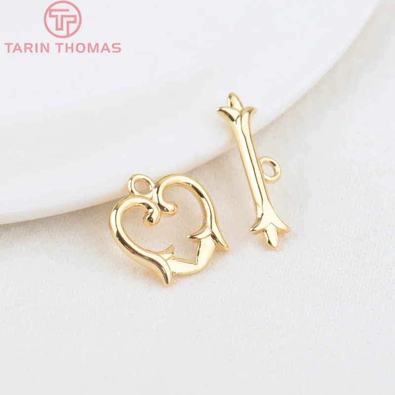 (3312) 6 комплектов O: 13.5x14MM T: 20.5MM 24-каратного позолоченного латунного браслета в