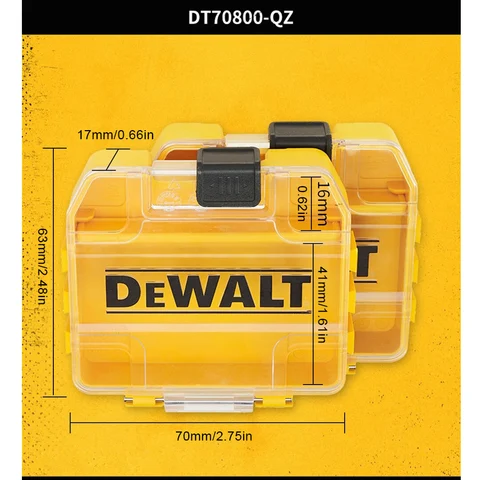 DEWALT DT70800 2 шт. TSTAK небольшой ящик для инструментов мини-ящик для хранения пластиковых деталей чехол для хранения многофункциональный штабелируемый ящик оригинал