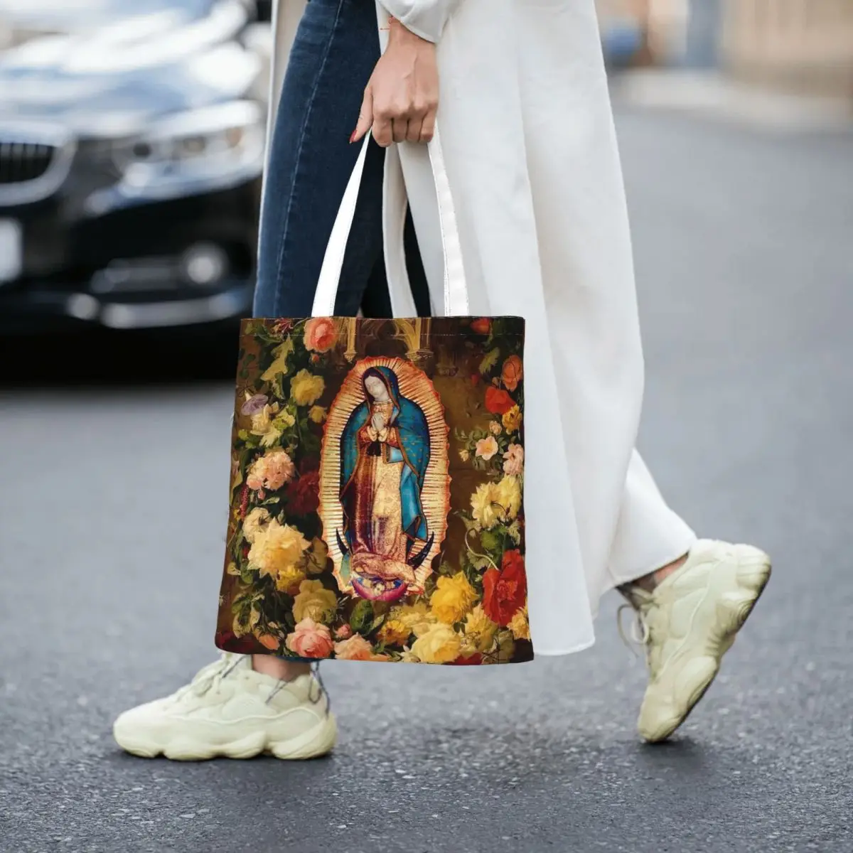 Our Lady Of Guadalupe Virgin Mary Totes Canvas Handbag Women Canvas Shopping Bag