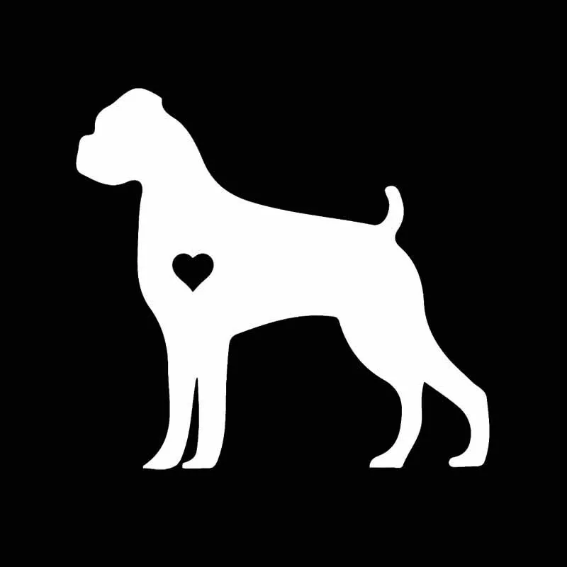 

Boxer Dog Puppy Love Adopt Decoration Car Sticker Black/Silver 15.5CM*14.3CM