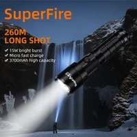 superfire l6 d super bright flashlight multifunctional rechargeable super bright long range led home emergency outdoor light