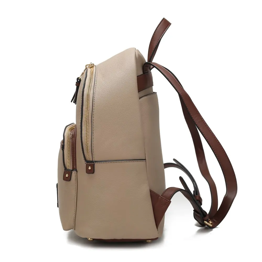 Collection Alice Vegan Leather Women`s Backpack by Mia k. - Chocolate