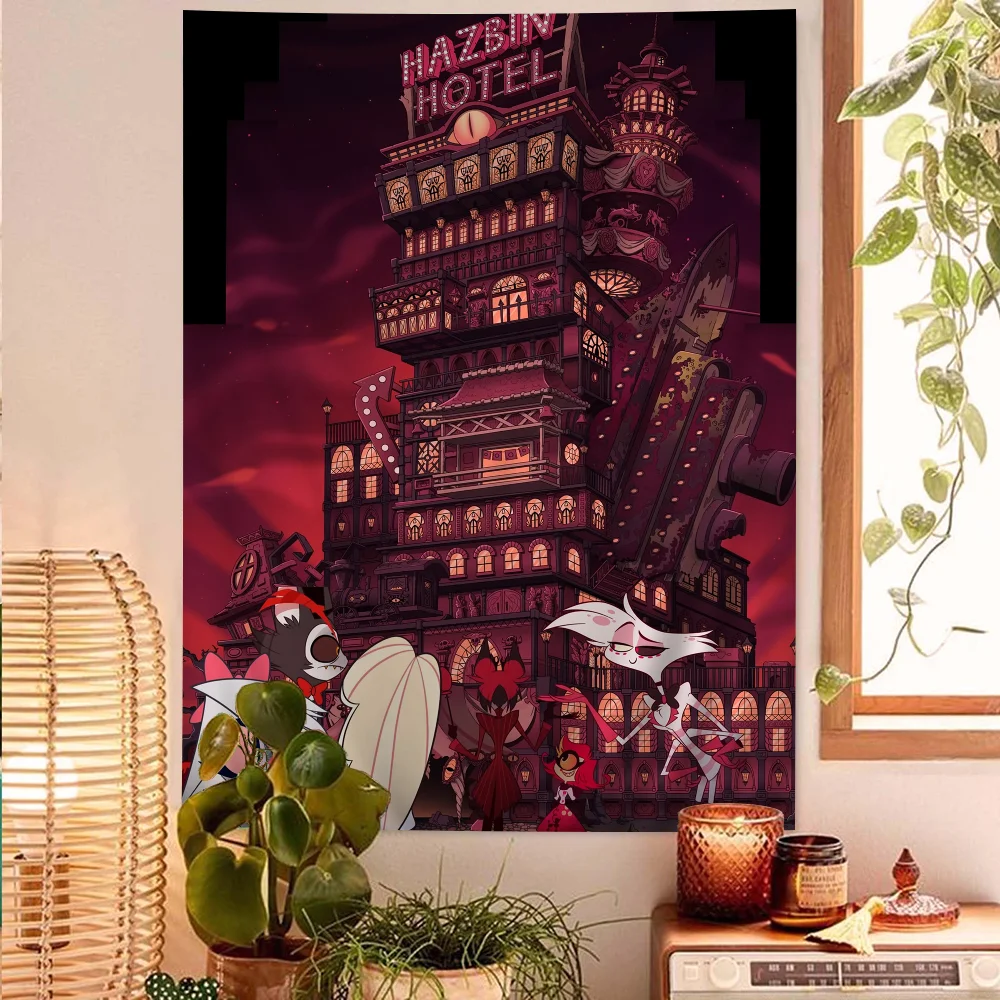 ТВ-шоу H-Hazbin отели мультяшный гобелен искусство научная фантастика комната