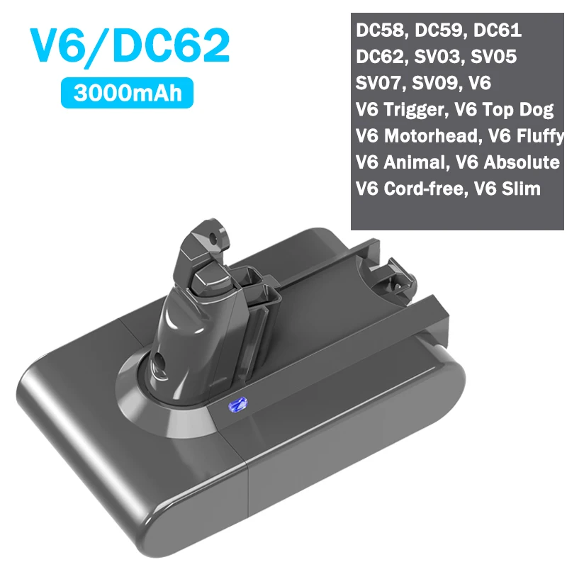 Аккумулятор для пылесоса Dyson V6 V8 V7 V10 DC31 DC31B Series SV07 SV09 SV10 SV11 SV12 DC62 - купить по