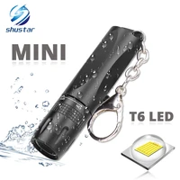 mini super bright led flashlight use t6 lamp bead waterproof led torch powered by aa battery suitable for outdoor use