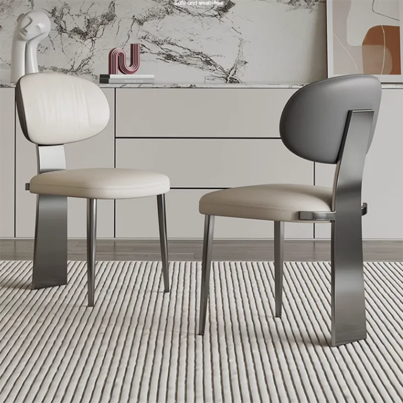 

Wingback Metal Legs Living Room Chair Leather Comfy Modern Dining Chair Vanity Bedroom Balcony Woonkamer Stoelen Furniture