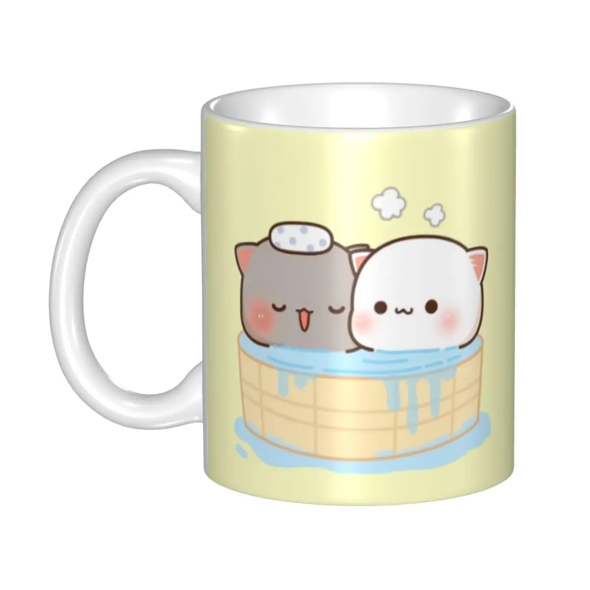 

Сделай Сам персик Гома керамические кружки для купания на заказ кавайная кофейная чашка с котом мочи креативный подарок