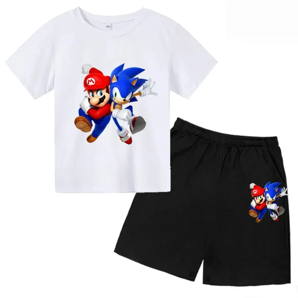 2 шт. футболка и шорты для мальчиков девочек с коротким рукавом