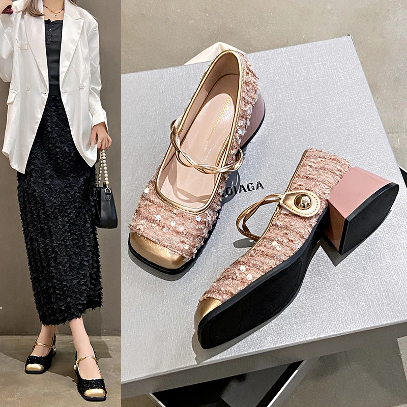 Женские блестящие туфли Xiaoxiangfeng Мэри Джейн новинка 2020 года весенне-осенняя