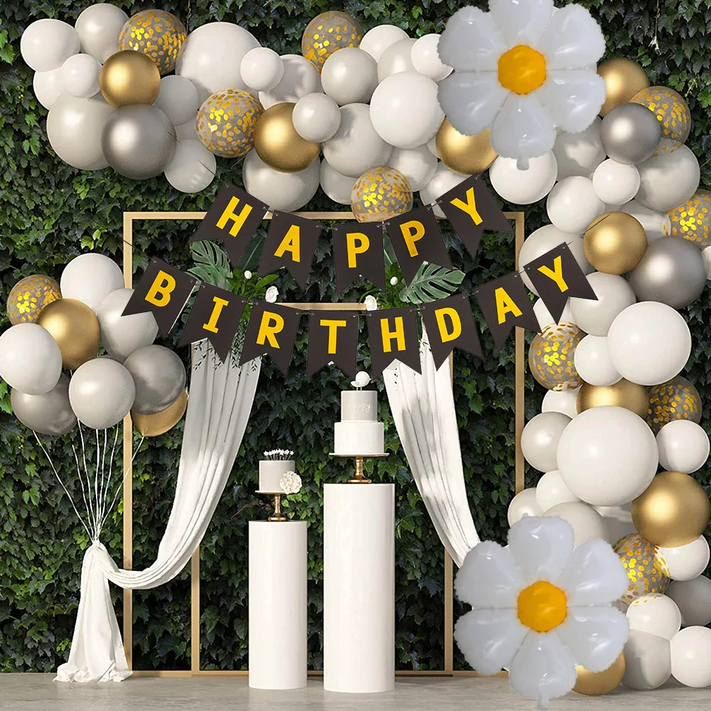 

Gold Balloon Garland Arch Kit 1st Birthday Party Decoration Kids Wedding Birthday Balloon baby shower Confetti Latex Baloon
