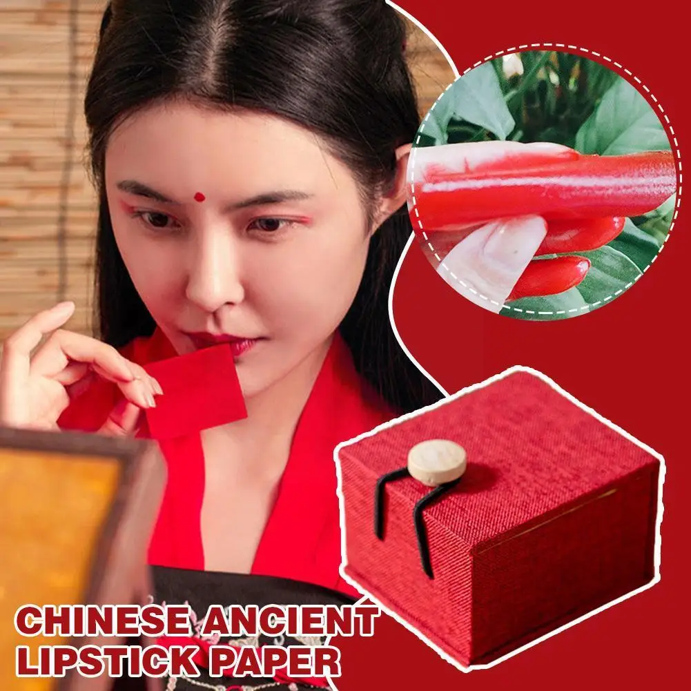 

Ancient Chinese Lipstick Paper Long Lasting Lip Gloss Sexy Cosmetic Women Red Lipsticks Pink Velvet C0G5