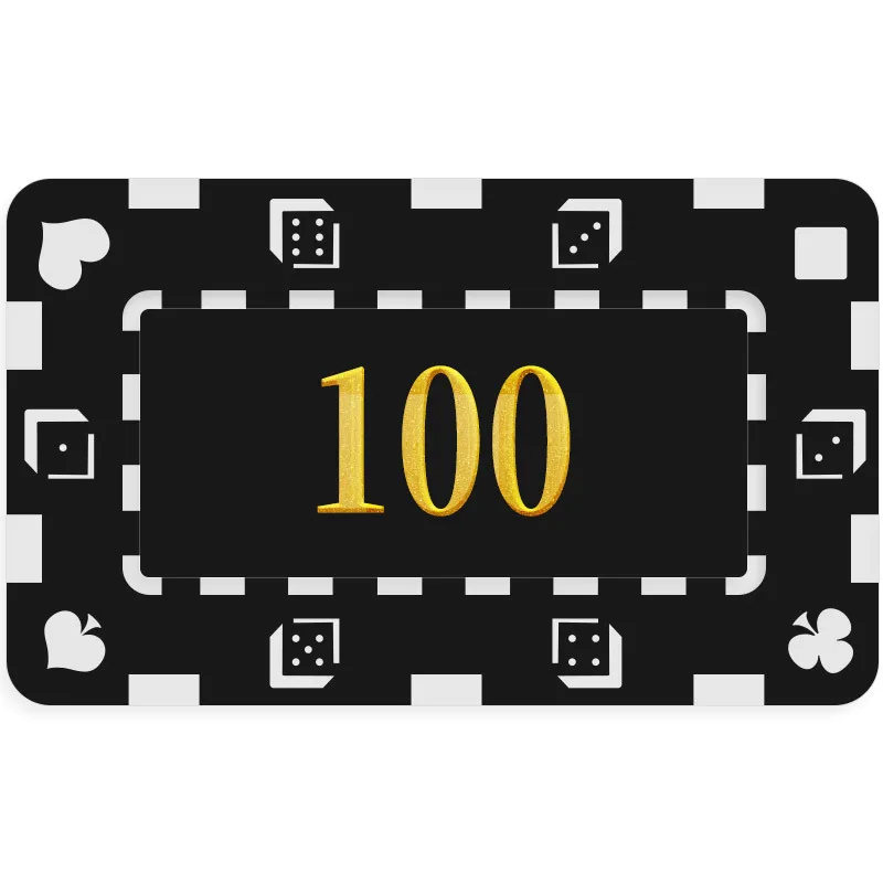 10pcs Chips For Game Casino Chip Texas Holdɾm Set Baccarat Stamping Rectangular Card Points Coin Mahjong Hall Pack 10 |