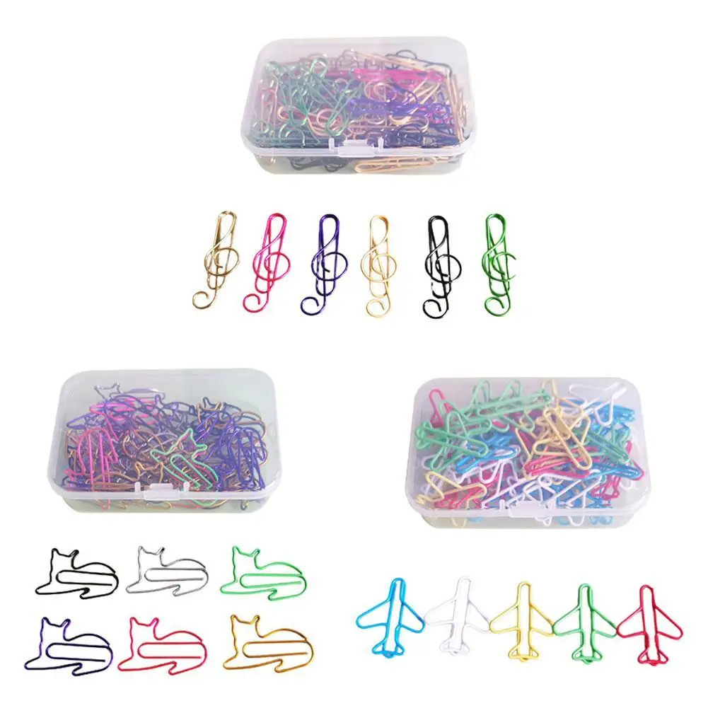 

Colors Cat Airplane Note Metal Paper Clips Escolar Bookmarks Memo Clip Binder Clip Stationery Book Note Decoration