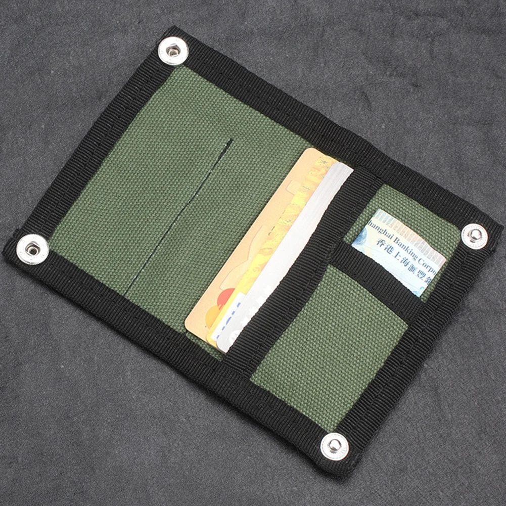 Mini Multifunctional EDC Storage Bag Canvas Wallet Molle Bag Tactical Knife Pen Foldable Card Clip Wallet Hanging Waist Bag