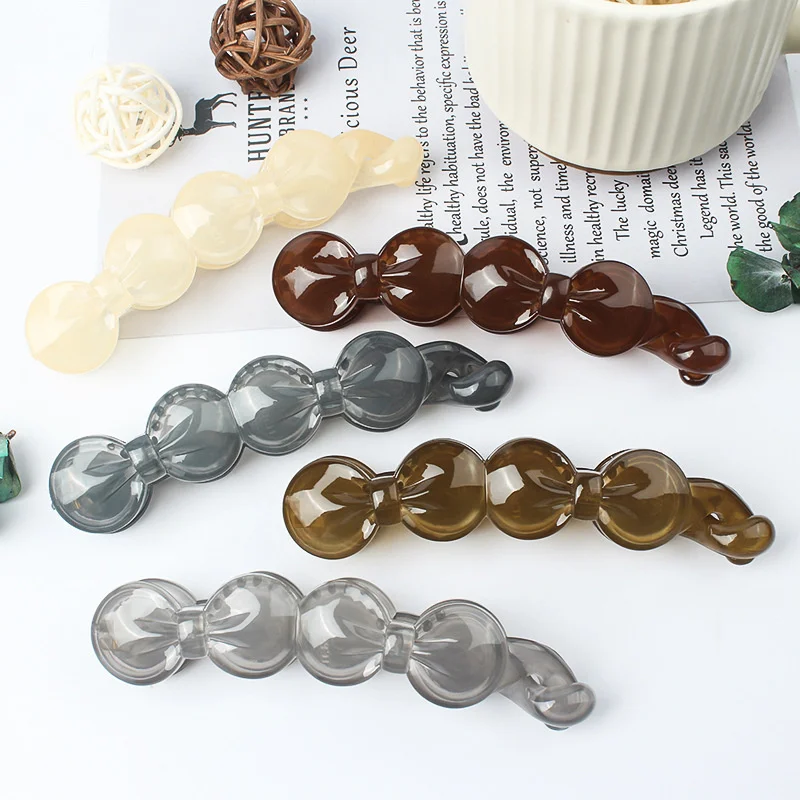 

Bowknot Matte Glossy Banana Clip For Daily Versatility Headwear Ponytail Holder Clips Korea Solid Rubber Color Vertical Clamp