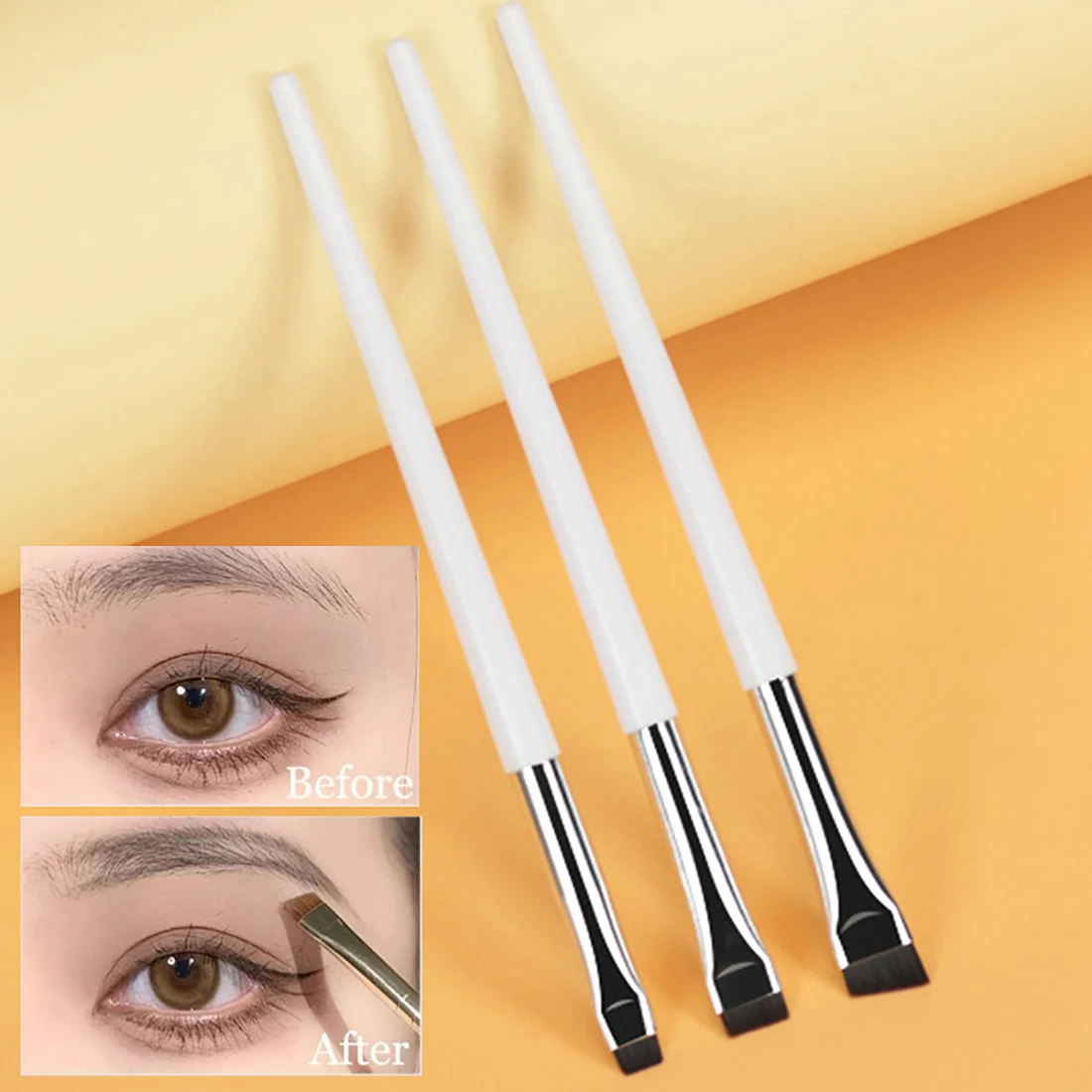 

Eyebrow Eyeliner Brush Super Fine Angled Brow Contour Brush Professional Women Eyebrow Liner Cream Single Cosmetic Makeup Tools