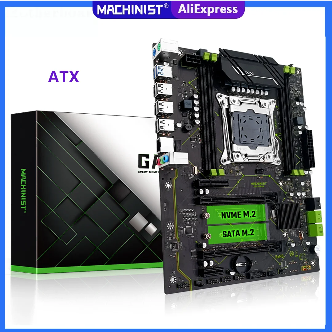 Machinista X99 Placa-mãe Lga 20113 Suporte Xeon e5 v3 v4 Série Processador Cpu Ddr4 Ecc Ram Nvme Sata M.2 Sata 3.0 X99-mr9a