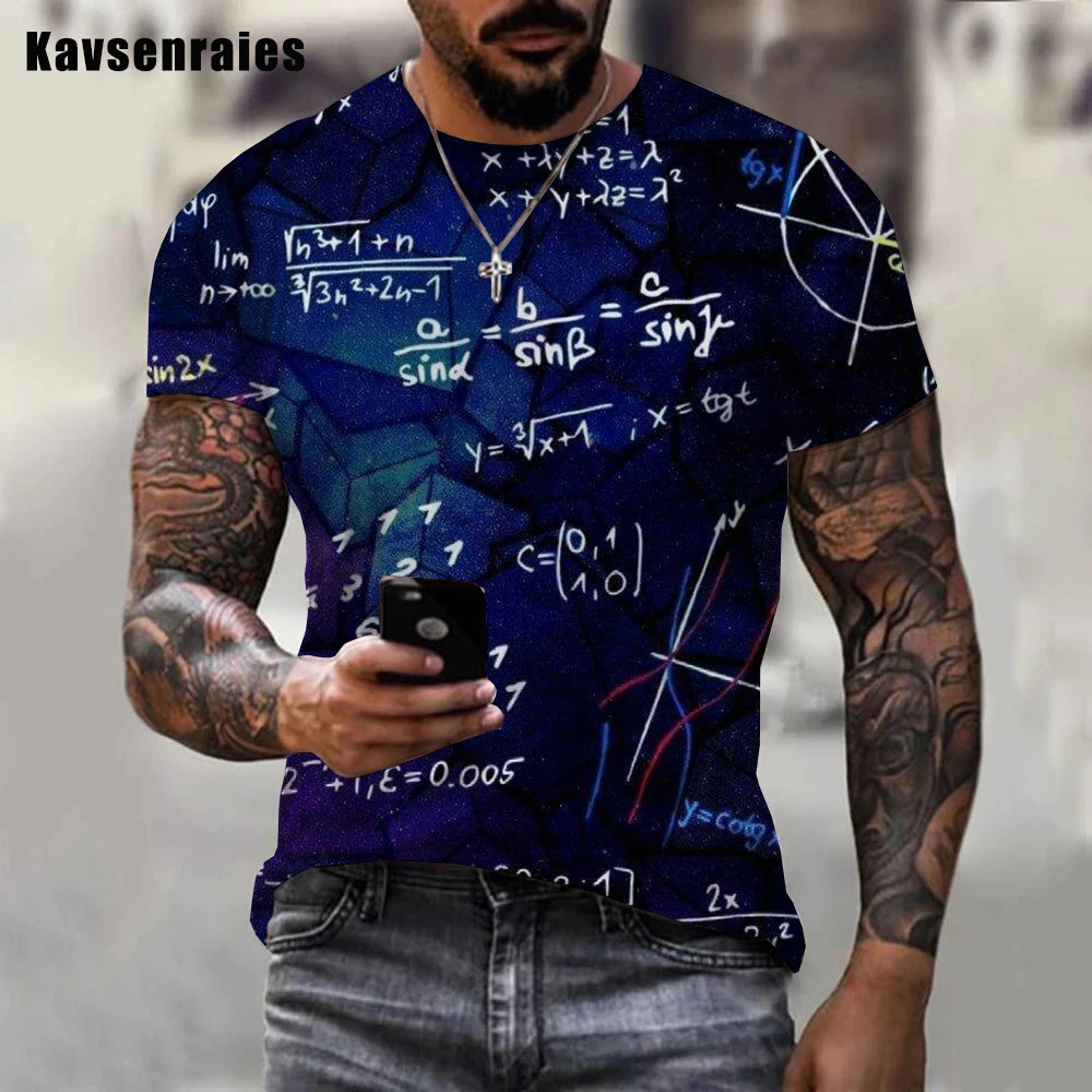 

Math Chemistry Equation 3D Printed Men T-shirt 2022 Unisex Fashion Casual Tee Shirts Cool Funny Oversized T Shirts