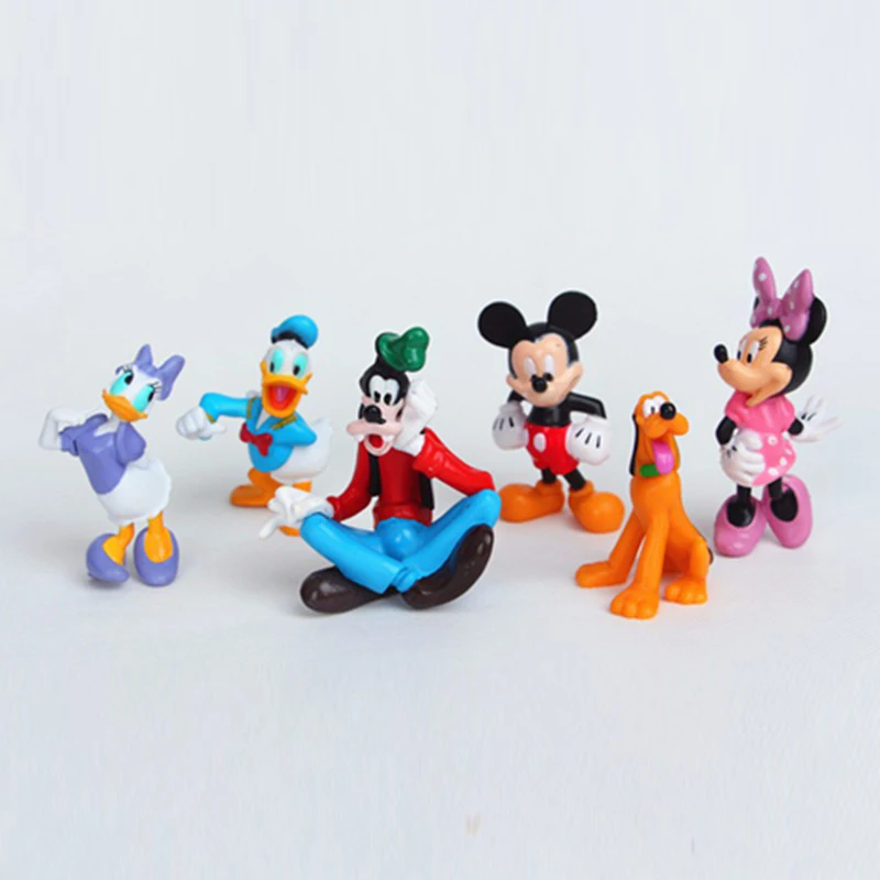 

Disney 6 pcs/lot 7-9 cm Mickey Mouse Clubhouse Action set Duck PVC dolls girls Toy Figures