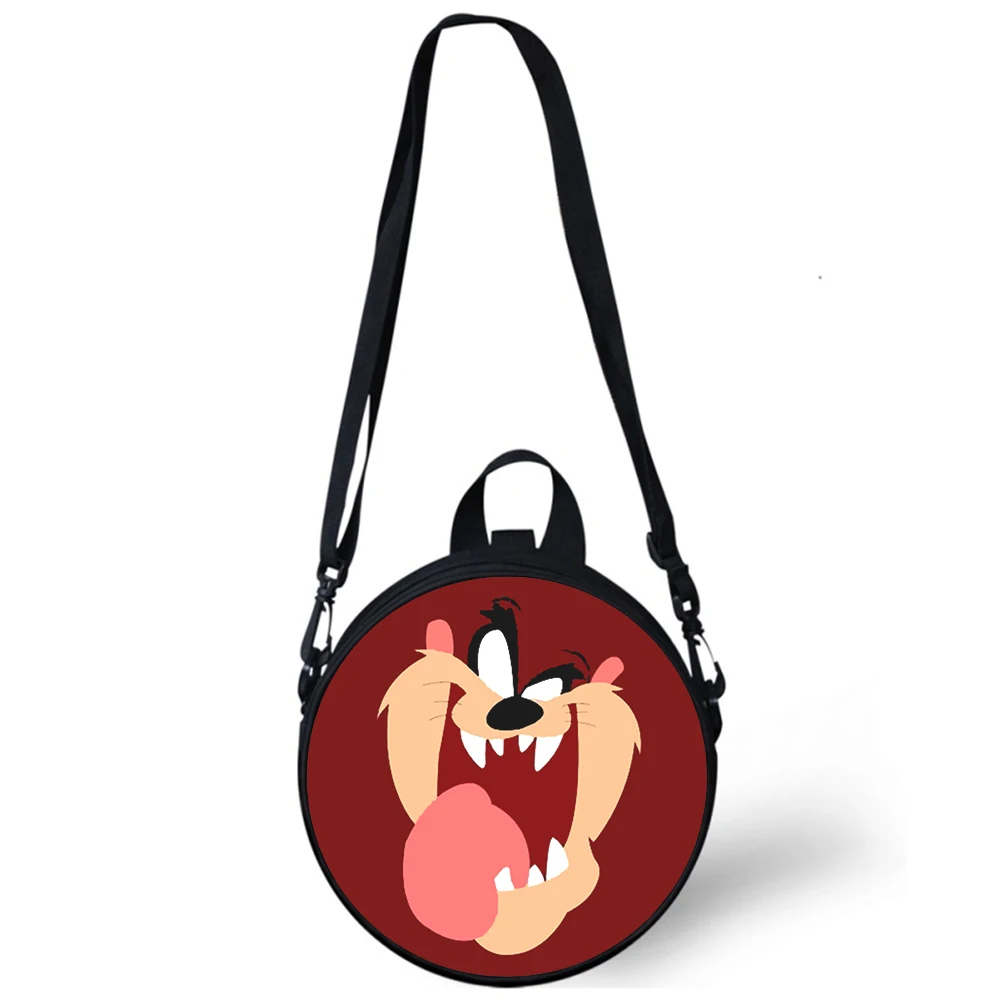Tunes Tasmanian Devil Taz Child kindergarten Bag Print Crossbody Shoulder Bags For School Women Mini Round Bagpacks Rugtas Bag