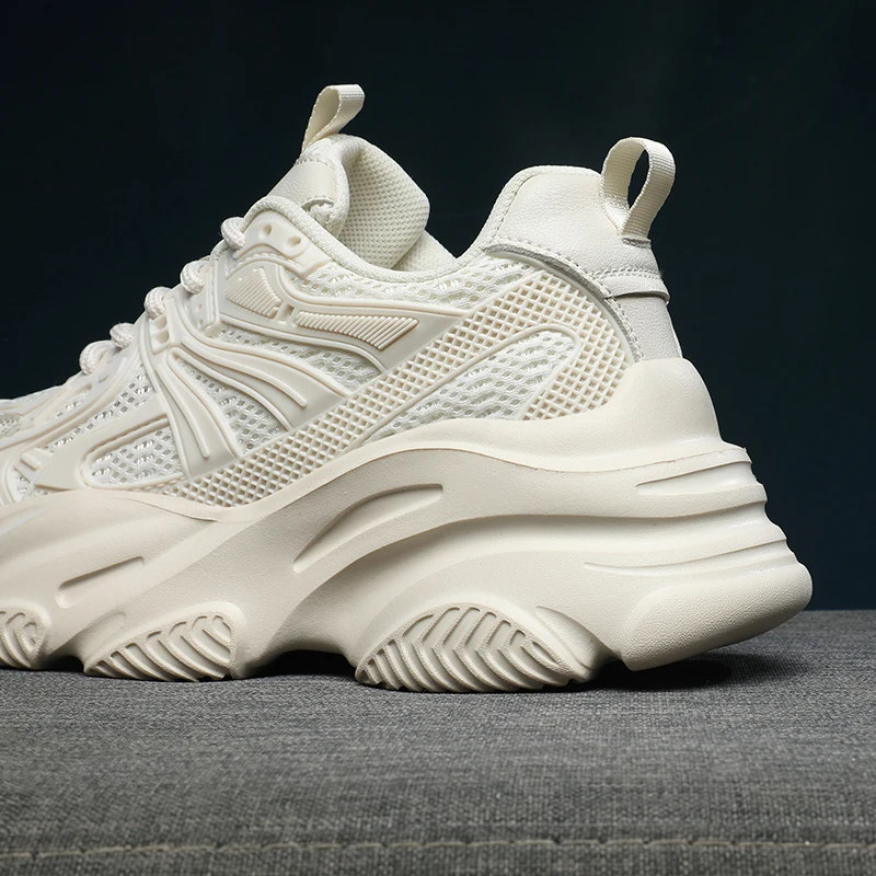 2023 New Black Flat Platform Sneakers Women Breathable Chunky Sports Shoes For Woman Thick Sole Casual Shoes Luxury Fashion